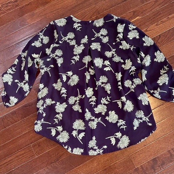 West Kei Purple Wrap Style Top Size Small Petite - Picture 6 of 7